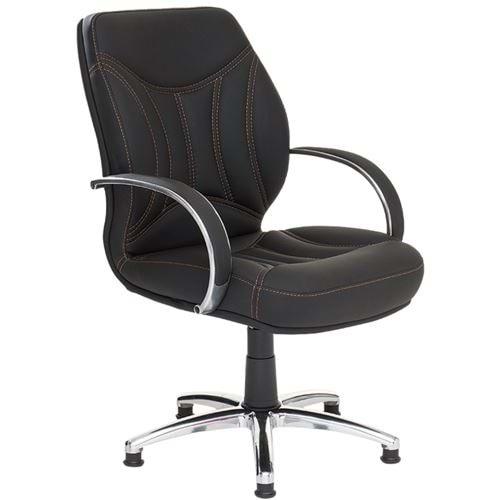 Uzay Ofis Sonic Krom Misafir Koltuğu - Siyah