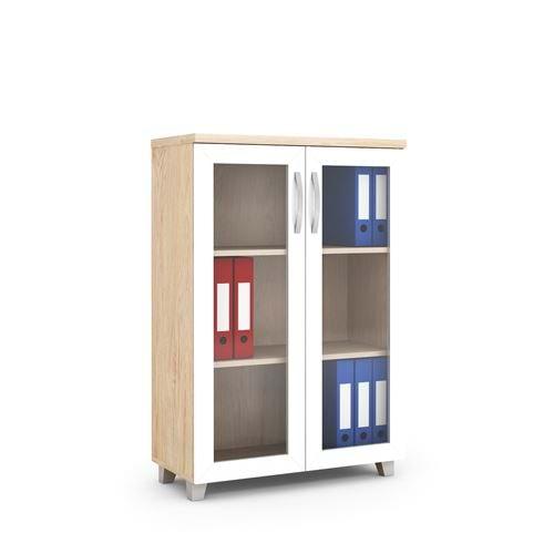 Uzay Ofis Plus Cam Kapaklı Dosya Dolabı -05-Sofia - Beyaz