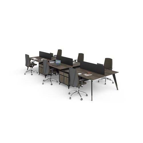 Uzay Ofis Royal Çoklu Çalışma Masası - 6 Kişilik -Ney - Siyah