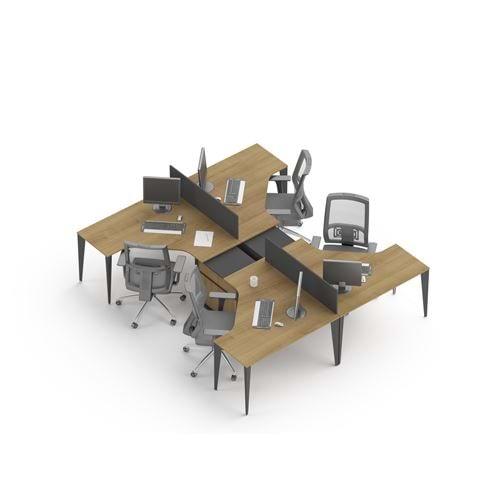 Uzay Ofis Lotus Çoklu Çalışma Masası - 4 Kişilik - Marbella - Füme