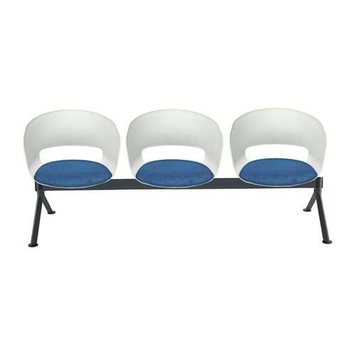 Uzay Ofis Bella Üçlü Bekleme Koltuğu - BEYAZ -MAVİ