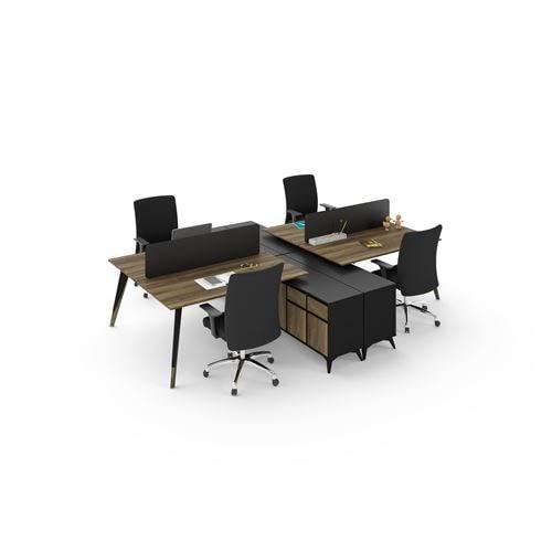 Uzay Ofis Royal İş İstasyonu 4 kişilik-Tesbih - Siyah