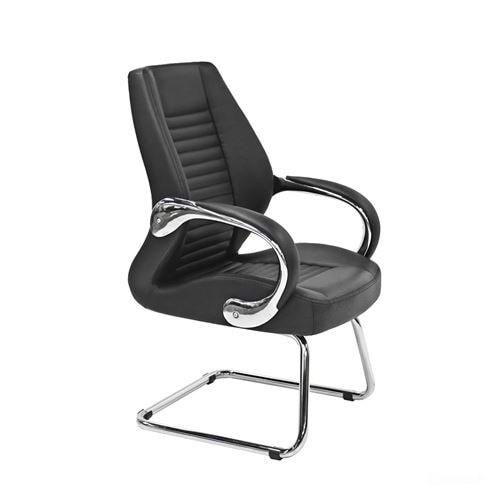 Uzay Ofis İron Misafir Koltuğu U- ayak - Siyah