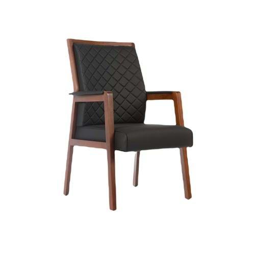 Uzay Ofis Tesla Plus Bekleme Koltuğu - Ahşap - Siyah