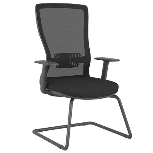 Uzay Ofis Dominik Fileli Bekleme Koltuğu - U-ayak - Siyah