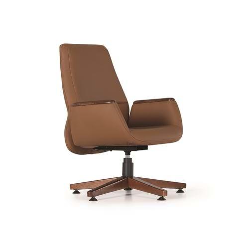 Uzay Ofis Salda Misafir Koltuğu - Ahşap - Camel