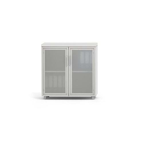 Uzay Ofis Plus Cam Kapaklı Dosya Dolabı-03-Beyaz-Antrasit