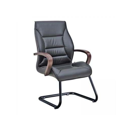 Uzay Ofis Arel U Ayak Bekleme Koltuğu - Siyah - Ahşap