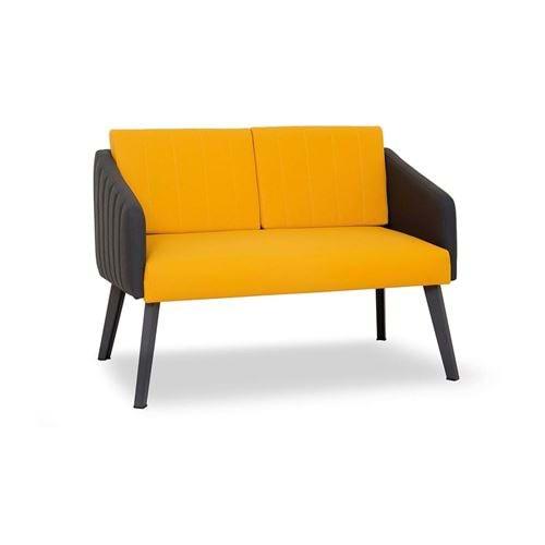 Uzay Ofis Milan İkili Kanepe - Antrasit - Sarı
