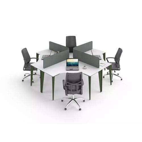 Uzay Ofis Lotus İş İstasyonu 4-Kişilik - Beyaz - Yeşil