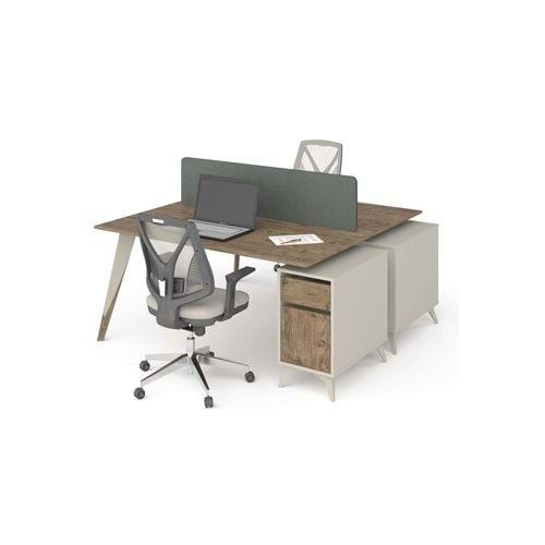 Uzay Ofis Eksen İş İstasyonu 2-Kişilik - Tambur - Kumbeji