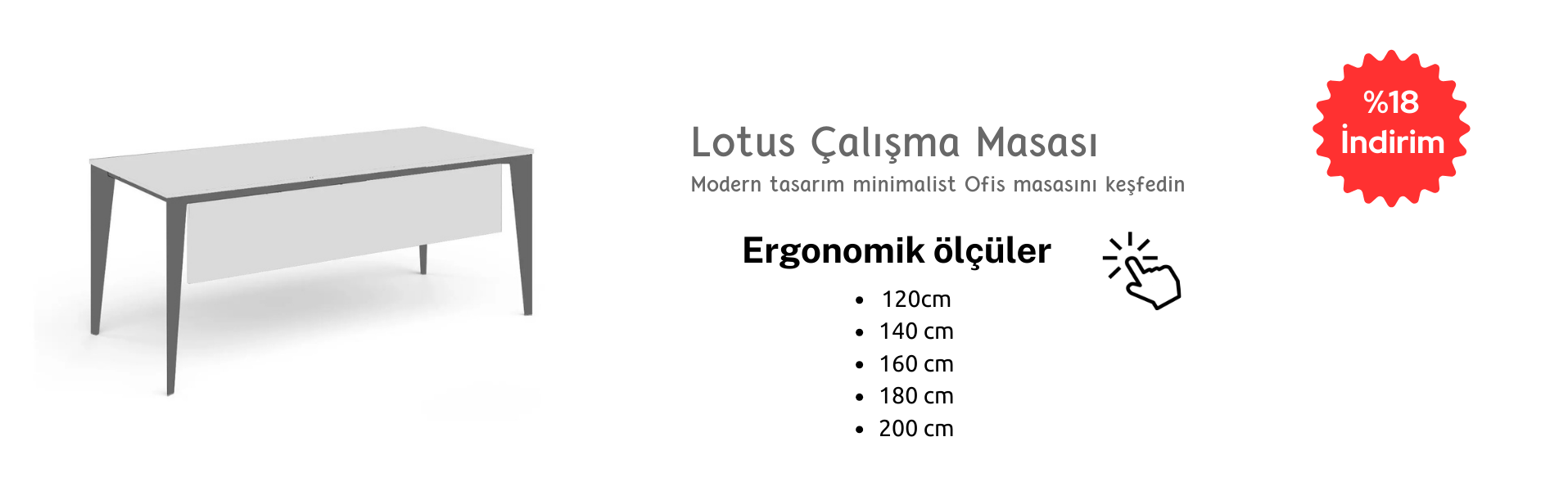 Şık tasarımlı Lotus çalışma masası, geniş kullanım alanı ve ergonomik yapısıyla modern ofisler için ideal